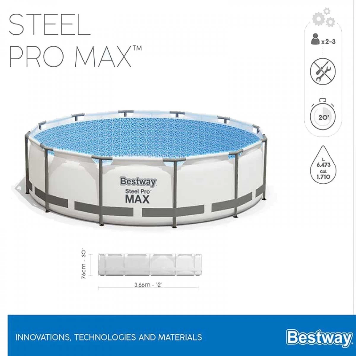 Jeftino povoljno Bazeni - BESTWAY Metalni Bazen 366x76cm