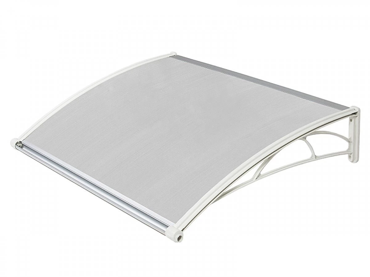 Jeftino povoljno  - Nadstrešnica Za Vrata 82x120cm Bela Baza Ploča Providna 6mm