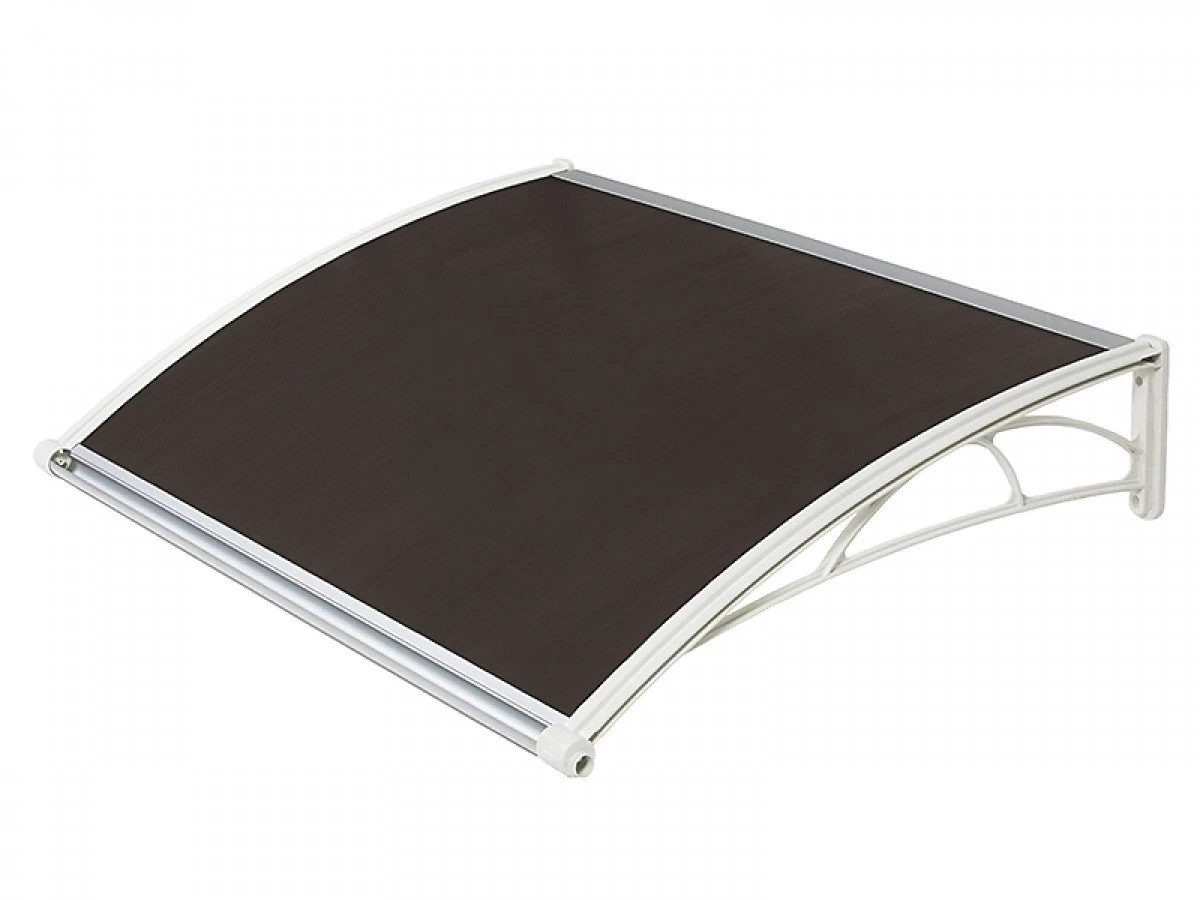Jeftino povoljno  - Nadstrešnica Za Vrata 82x120cm Bela Baza Ploča Bronza 6mm