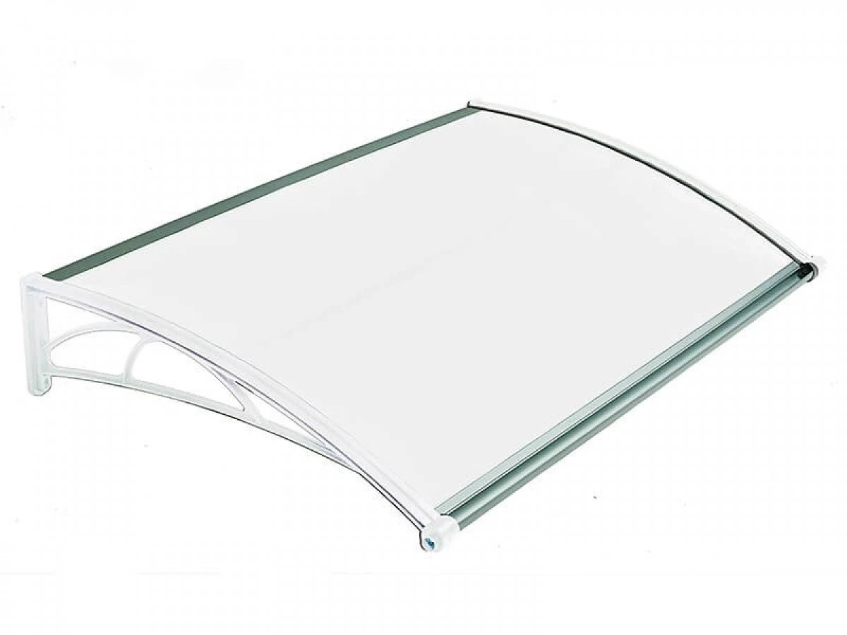 Jeftino povoljno BASTENSKA OPREMA - Nadstrešnica Za Vrata 82x120cm Bela Baza Ploča Opal 6mm