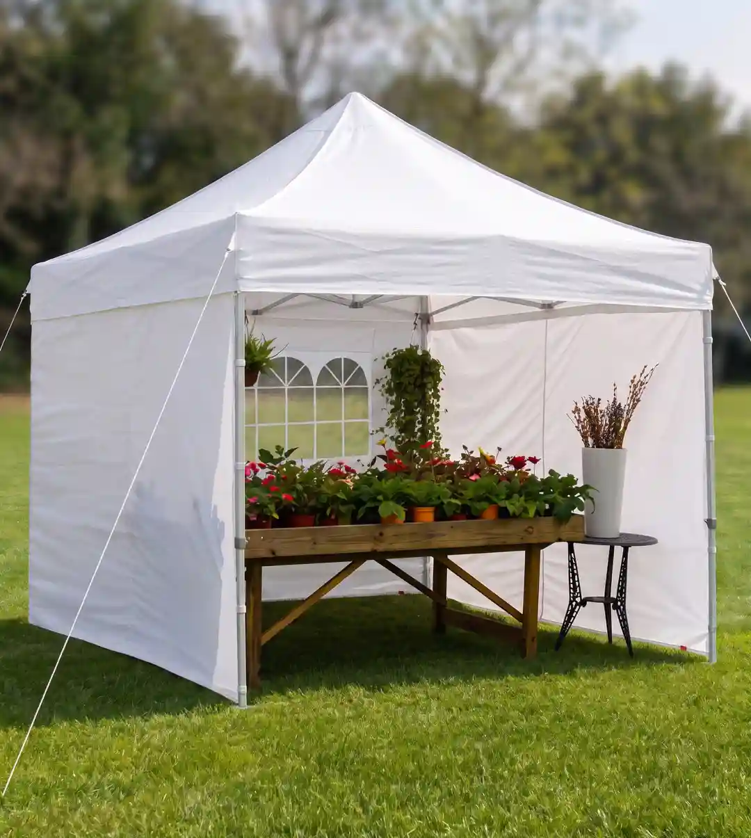 Jeftino povoljno Paviljoni - Paviljon Sa Mehanizmom 3x3m Beli Tri Stranice Torba