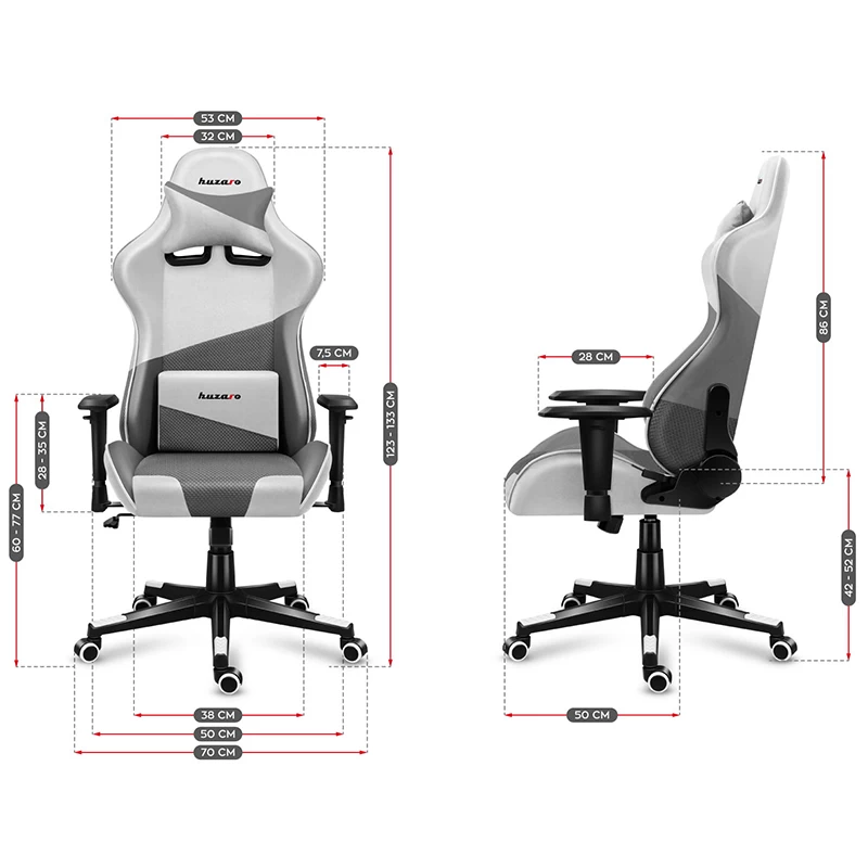 Jeftino povoljno Gaming Oprema - Huzaro Force 6.2 Bela Mesh Gaming stolica