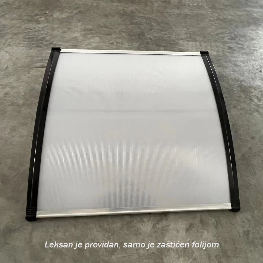 Jeftino povoljno Nadstrešnice - Nadstrešnica 100x100cm Crna Providna 5mm Leksan