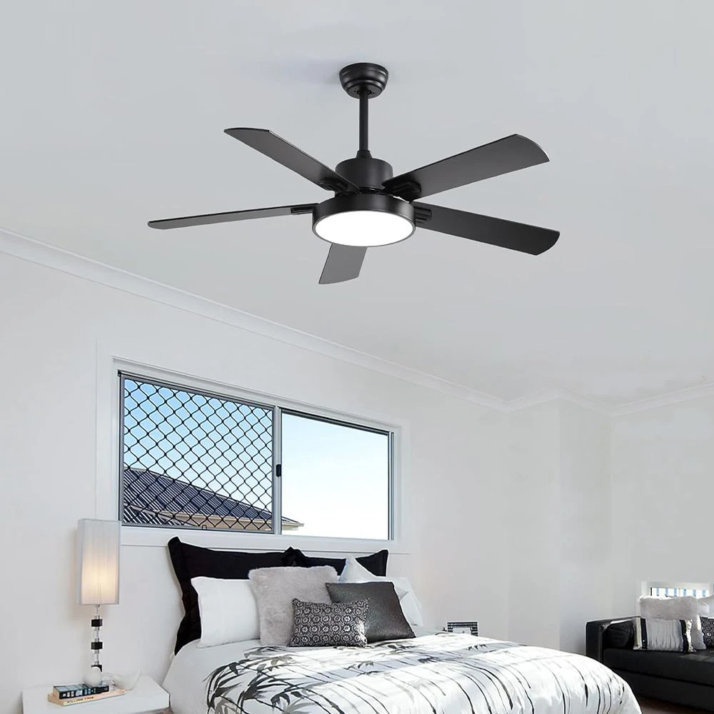 Jeftino povoljno  - Plafonski luster ventilator na daljinski Crni