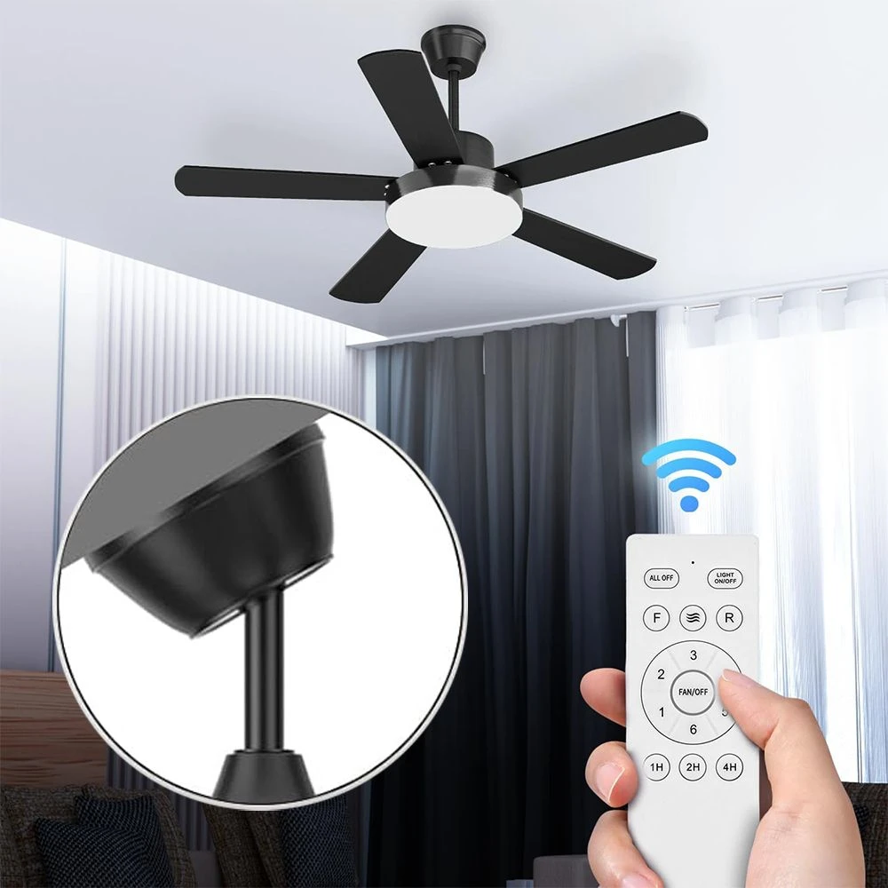 Jeftino povoljno  - Plafonski luster ventilator na daljinski Crni