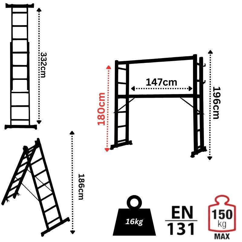 Jeftino povoljno Aluminijumske Skele - SuperStep Mini Skela 2x7 - 3m
