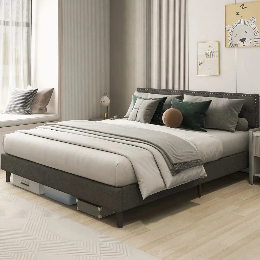 Jeftino povoljno Kreveti - Tapaciran Krevet sa Drvenim Letvicama 200x180cm