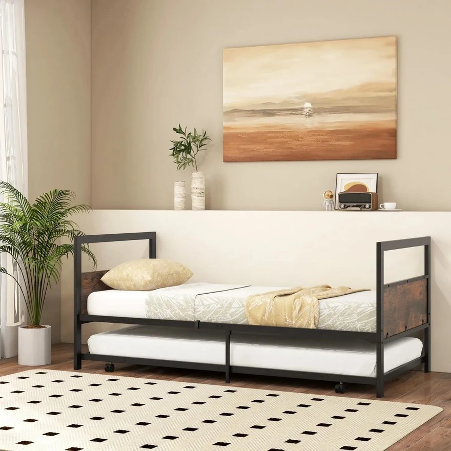 Jeftino povoljno  - Metalni krevet samac sa pomoćnim krevetom 200x90cm