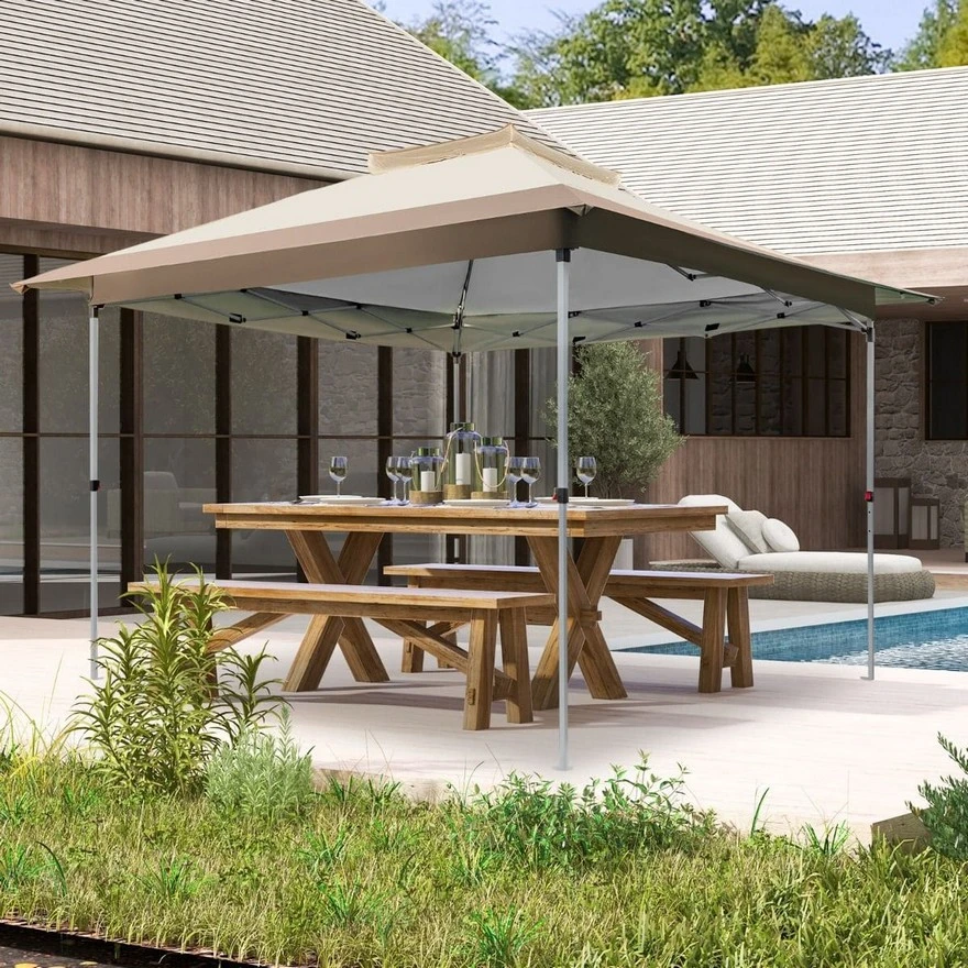 Jeftino povoljno TRGOVACKA ROBA - Gazebo paviljon sa mehanizmom 350x350cm Braon