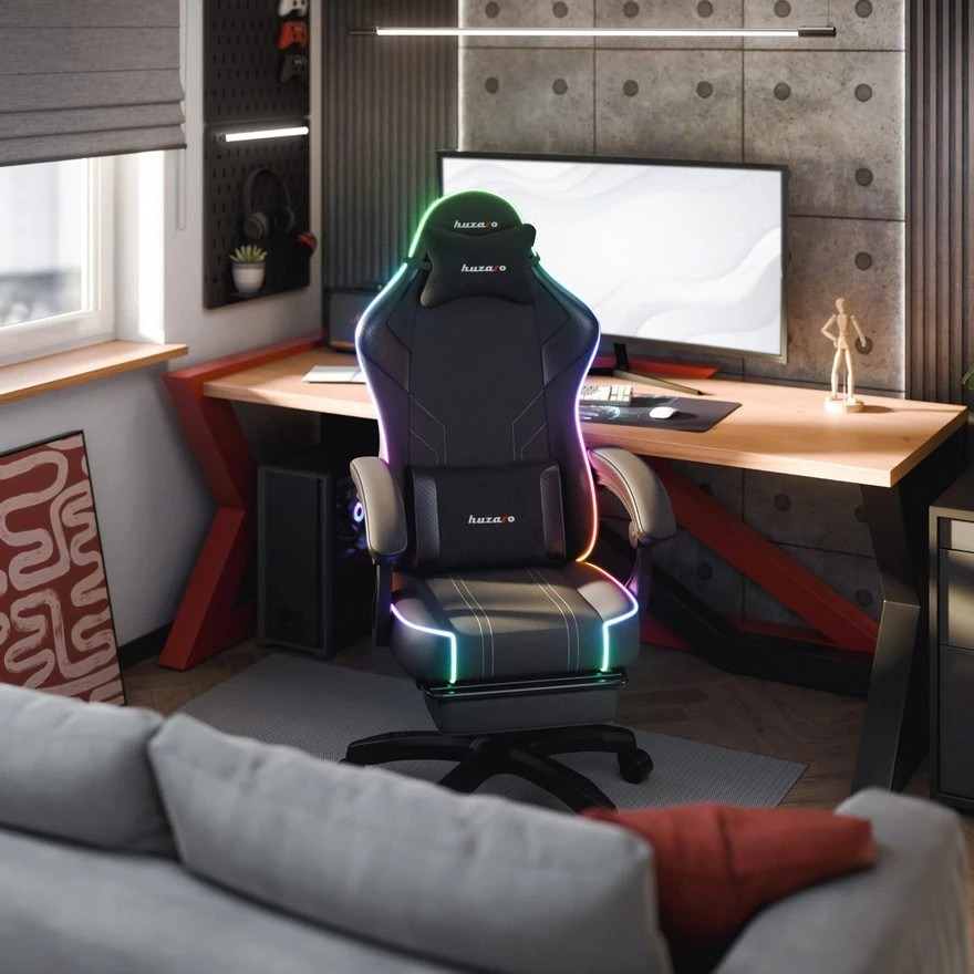 Jeftino povoljno  - Huzaro Force 3.7 RGB Crna Gaming stolica