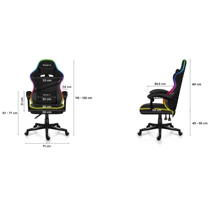 Jeftino povoljno  - Huzaro Force 4.4 RGB Crna Gaming stolica