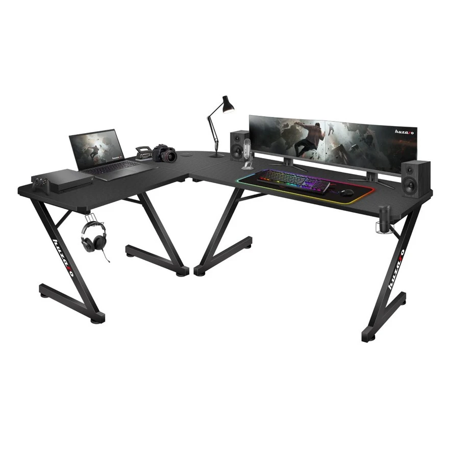 Jeftino povoljno TRGOVACKA ROBA - Huzaro Hero 7.0 Crni Ugaoni Gaming sto