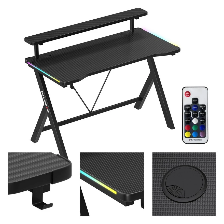Huzaro Hero 1.9 Crni RGB Gaming sto 120x60cm