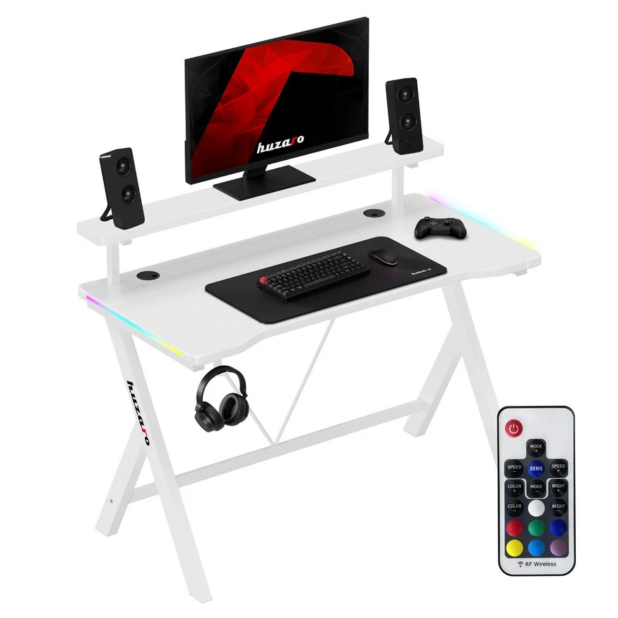 Jeftino povoljno  - Huzaro Hero 1.9 Beli RGB Gaming sto 120x60cm