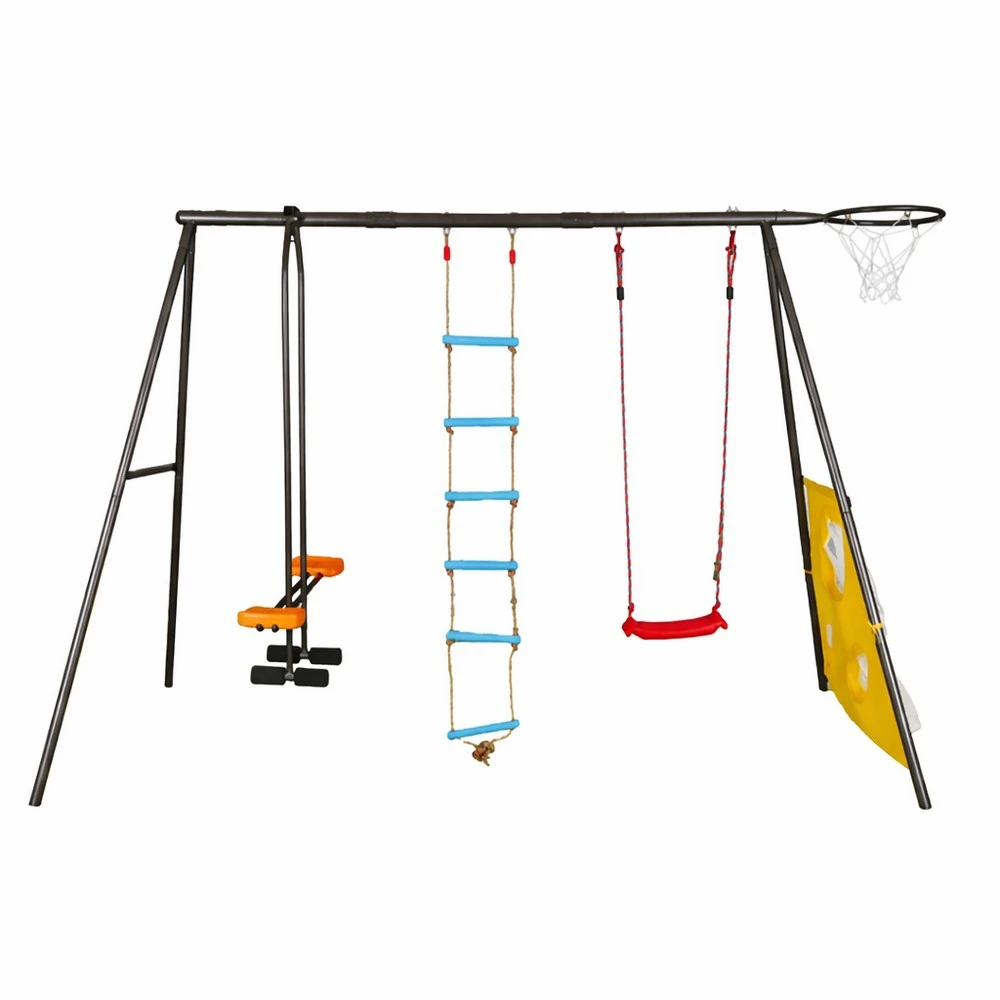 Jeftino povoljno TRGOVACKA ROBA - ED Dečiji Set 4u1 klackalica koš merdevine i ljuljaška 360x160x176 cm