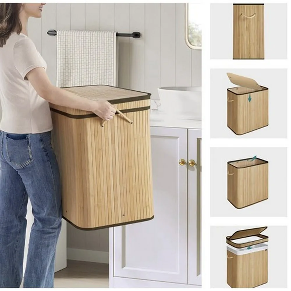 Jeftino povoljno  - Ruhhy Korpa za Veš Bambus 60x54x35cm