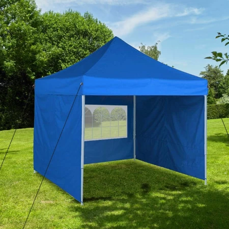 Paviljon Sa Mehanizmom 3x3m Plavi Tri Stranice Torba