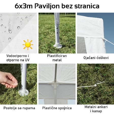 Paviljon 6x3m Bez Stranica 3x6x2,55m