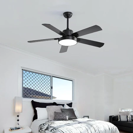 Plafonski luster ventilator na daljinski Crni