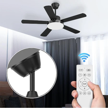 Plafonski luster ventilator na daljinski Crni