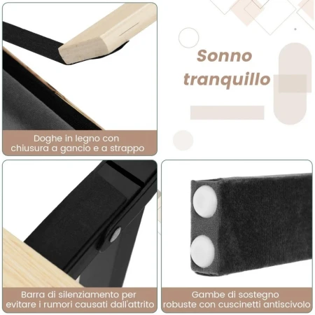 Tapaciran Krevet sa Drvenim Letvicama 200x180cm