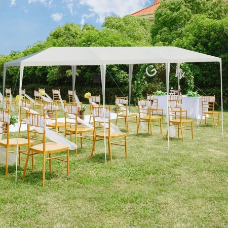Paviljon za zabave 9x3m Beli bez stranica