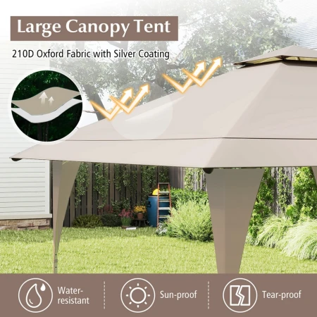 Gazebo paviljon sa mehanizmom 4x4m Bež