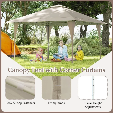 Gazebo paviljon sa mehanizmom 4x4m Bež