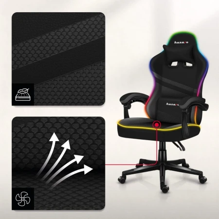 Huzaro Force 4.4 RGB Crna Gaming stolica