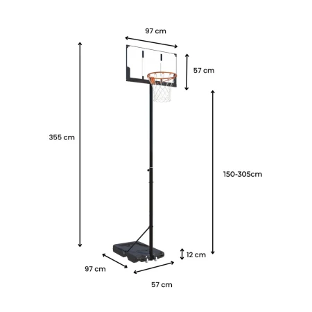 Koš sa podesivom visinom od 150cm do 305cm