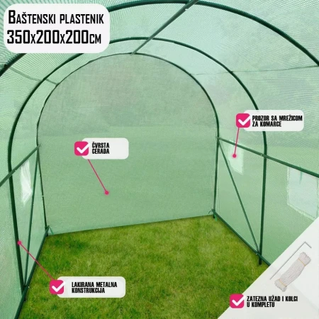 Baštenski plastenik sa prozorima 300x200x200cm