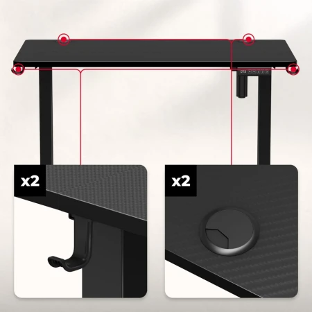 Huzaro Hero 7.9 Crni Električni podesivi sto