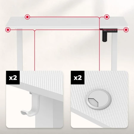 Huzaro Hero 7.9 Beli Električni podesivi sto