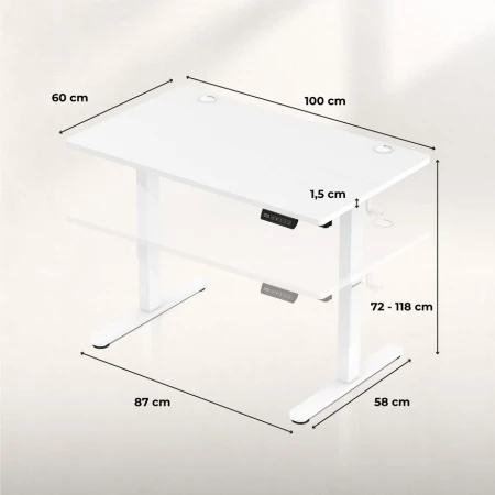 Huzaro Hero 7.9 Beli Električni podesivi sto