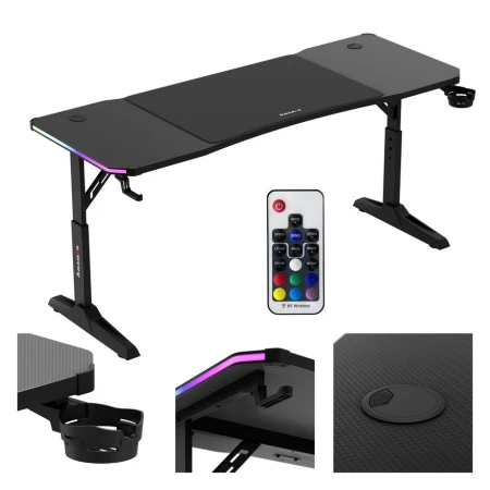 Huzaro Hero 4.6 Crni RGB Podesivi Gaming sto 160x60cm