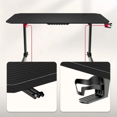 Huzaro Hero 4.7 Crni Gaming sto 160x75cm