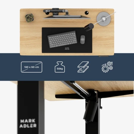 Mark Adler Leader 6.9 Crni Električni podesivi sto 120x60cm