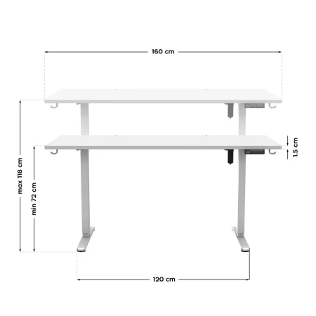 Mark Adler Leader 7.6 Beli Električni podesivi sto 160x80cm