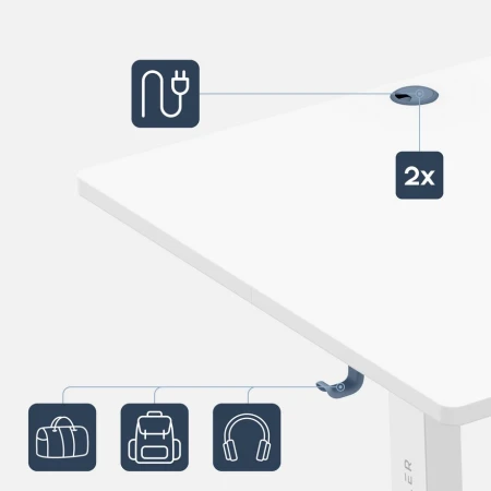 Mark Adler Leader 7.6 Beli Električni podesivi sto 160x80cm