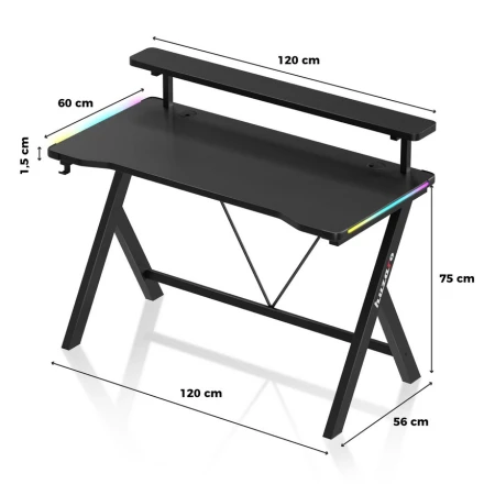 Huzaro Hero 1.9 Crni RGB Gaming sto 120x60cm