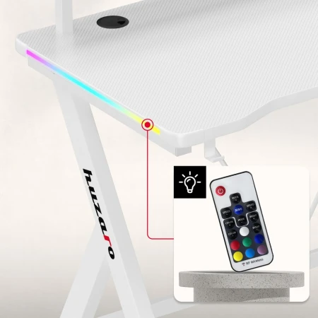 Huzaro Hero 1.9 Beli RGB Gaming sto 120x60cm