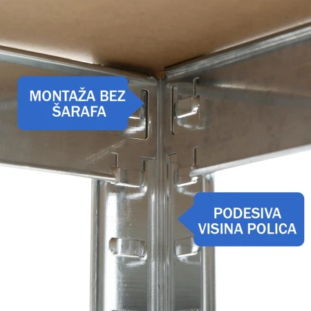 SuperHome 180x120x45cm 5x225kg Metalna Montažna Polica