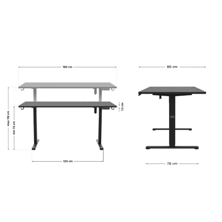 Mark Adler Leader 7.6 Crni Električni podesivi sto 160x80cm