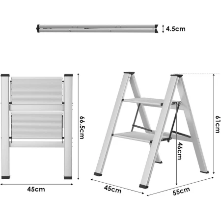 SuperStep Kućne Aluminijumske Merdevine 2 SLIM