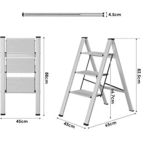SuperStep Kućne Aluminijumske Merdevine 3 SLIM