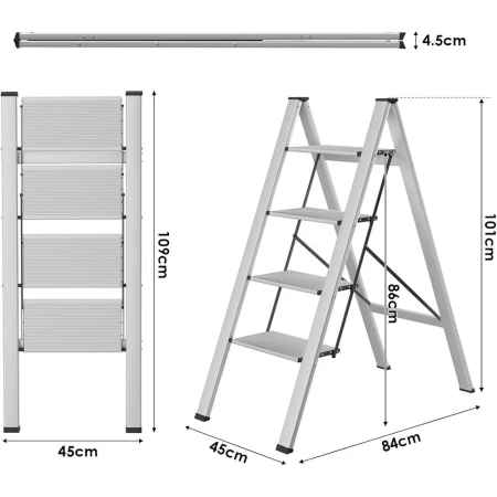 SuperStep Kućne Aluminijumske Merdevine 4 SLIM