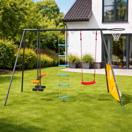 ED Dečiji Set 4u1 klackalica koš merdevine i ljuljaška 360x160x176 cm