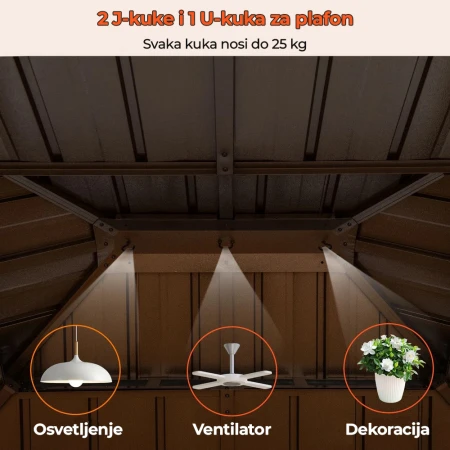 Metalni Paviljon LUX sa Zavesom 354x294cm