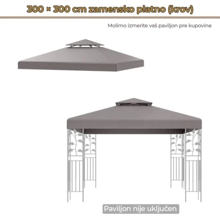 Platno za Paviljon 3x3m Siva