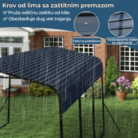 Metalna Garaža Nadstrešnica za Auto 440x300cm